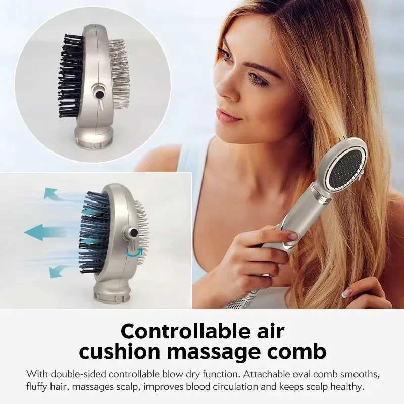 Professional 8 in High-Speed Brushless Foldable Ionic Hair Blow Dryer Hot Air Brush FlexStyler with Interchangeable Heads W250220