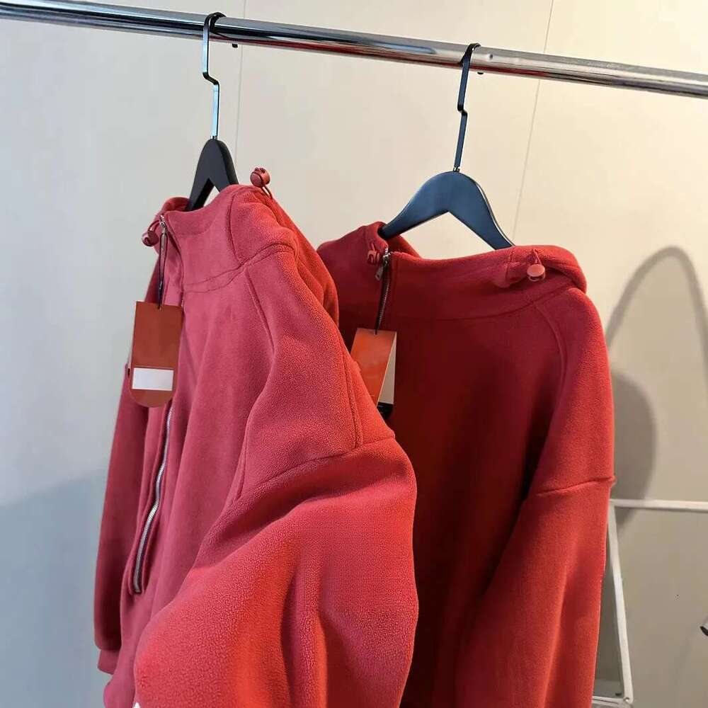 Designer Hoodies & Sweatshirts Lamb Wool Christmas New Year Red Winter Warm Women's Coat