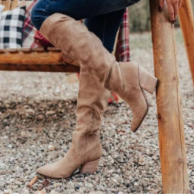 Frosted Heels 40-43 Side Zipper High Rider Boots