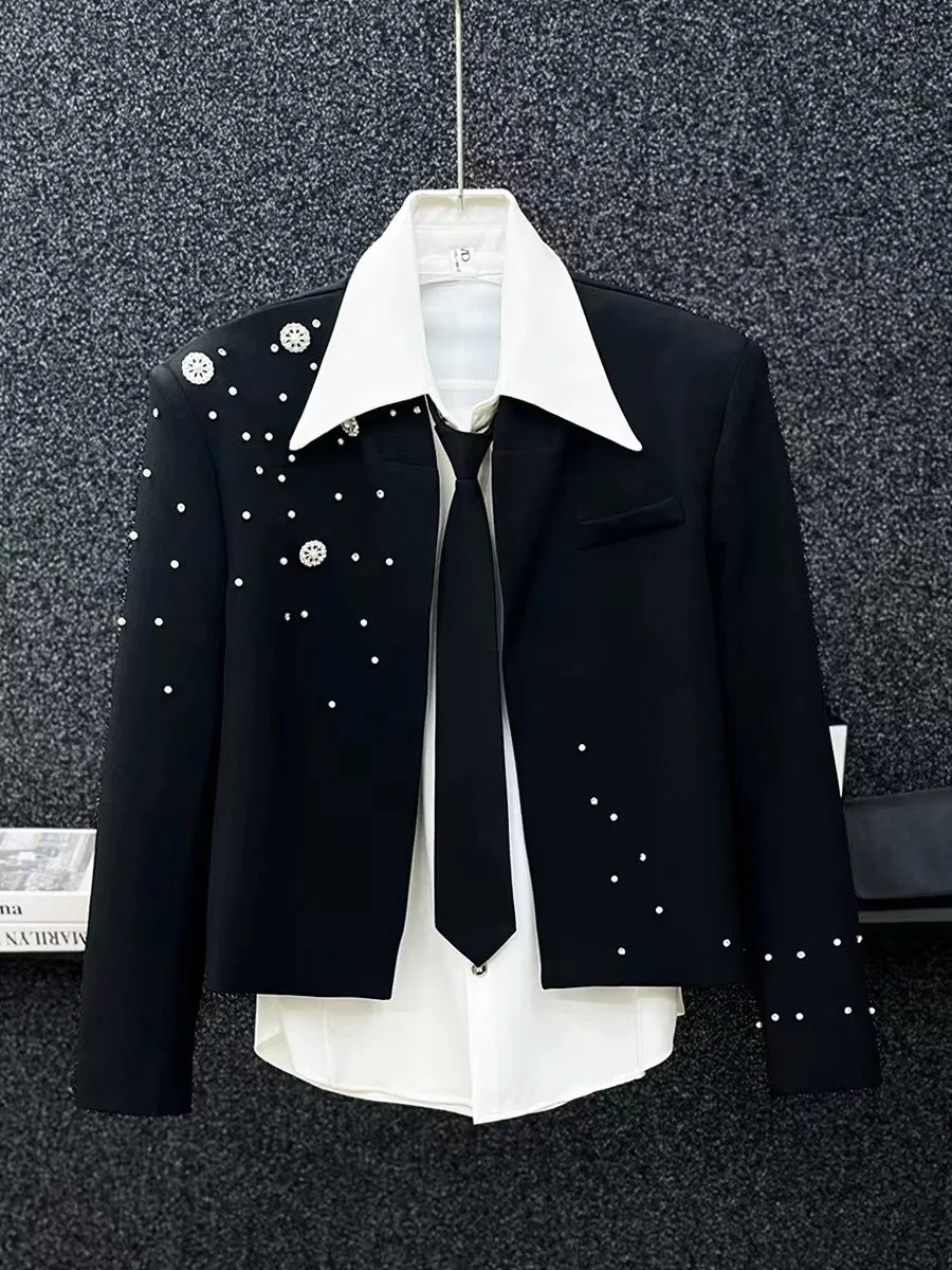 J0185 Fashion Mens Coats Jackets Runway European party style Mens Clothing 250220