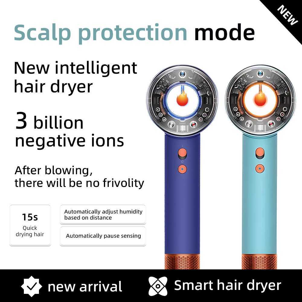Leafless hairdryer with negative ion hair care high power for quick drying home use with constant temperature control. W250220