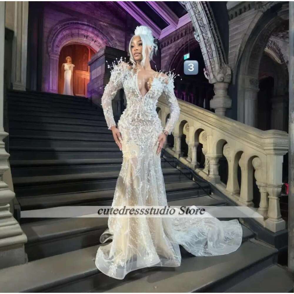Stunning Mermaid Ball Gowns Black Girls 2025 Fringed Sequins Evening Dresses For Women prom Occasion Custom Party Dress