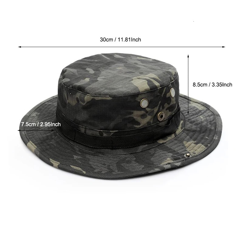 Camouflage Wide Brimmed Hat Balaclava Set Mens Outdoor Sunshade Boonie Cap Foldable Fisherman Fishing Sun Protection 250210