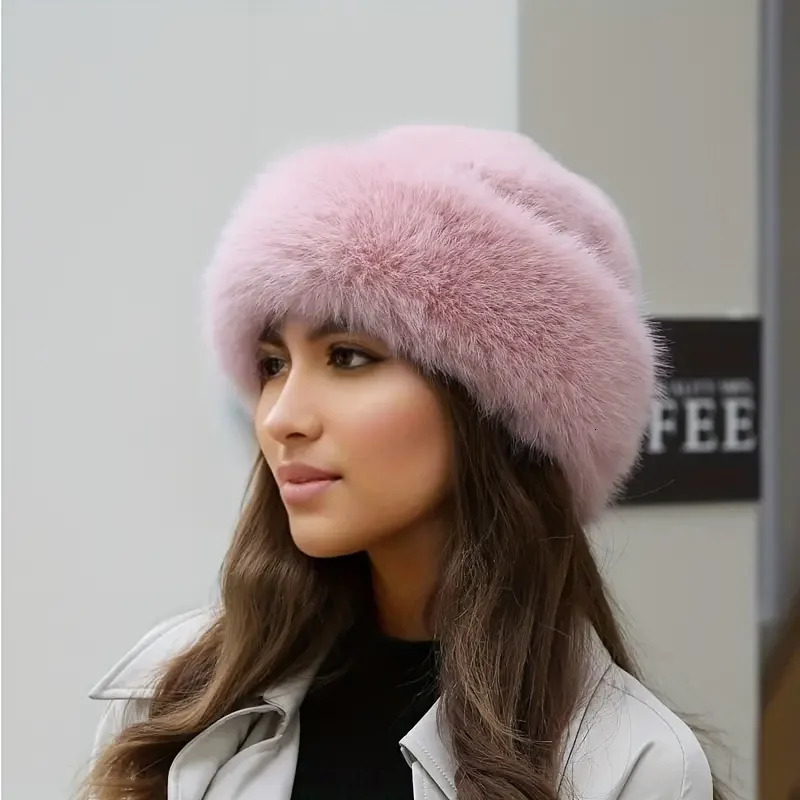 Womens autumn and winter pleated thick hat warm cold resistant casual fisherman with earrings Chris 250210