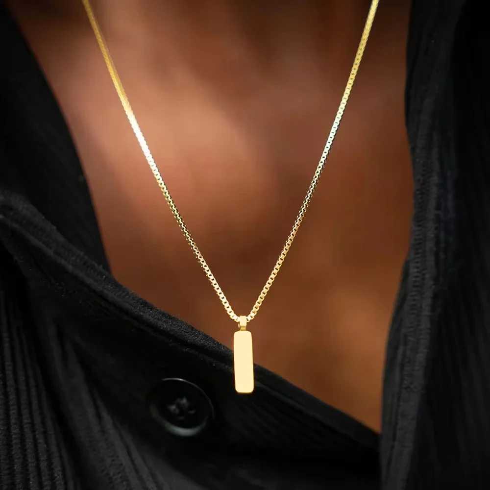 Men Stainl Steel Jewelry simple and fashionable cuban chain non fading water proof Pendant Necklace cadenas para hombreXJ250219