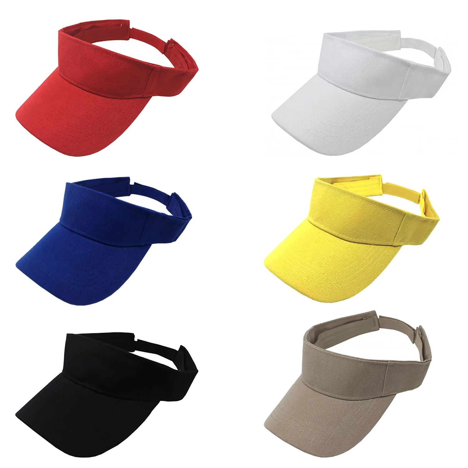 Pack of 3 Sun Visors Adjustable Lightweight for Sports and Outdoor Use 250219