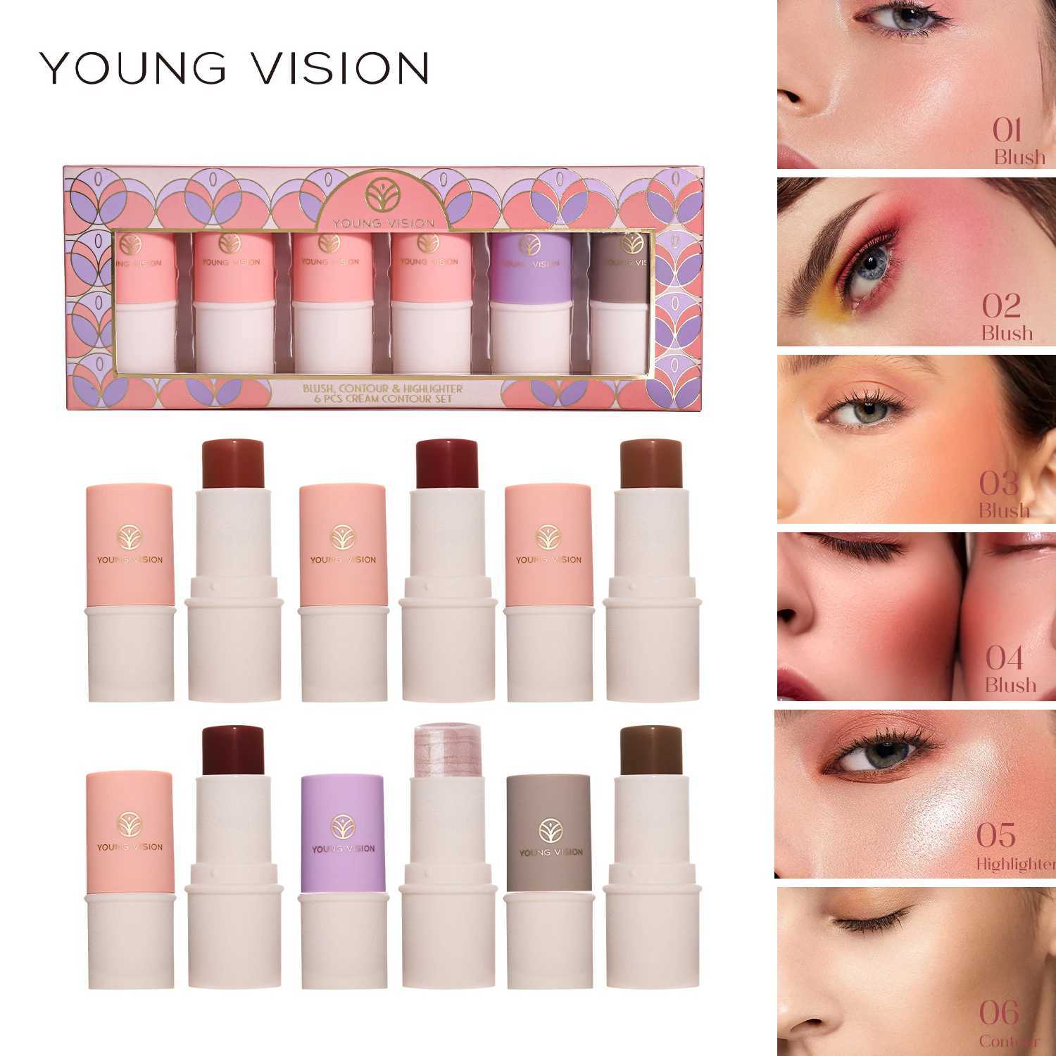 VISION 6 Color Set Multi-Purpose Makeup Stick Highlighter Makeup Cream B Matte Powder B Stick SetW250220