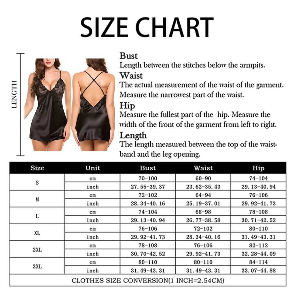 Womens Sexy Lace Satin Nightdress Sleepwear Lingerie Pajamas Set Babydoll Sex Costumes Erotic Hot Dresses Exotic Dress Plus Size W250220