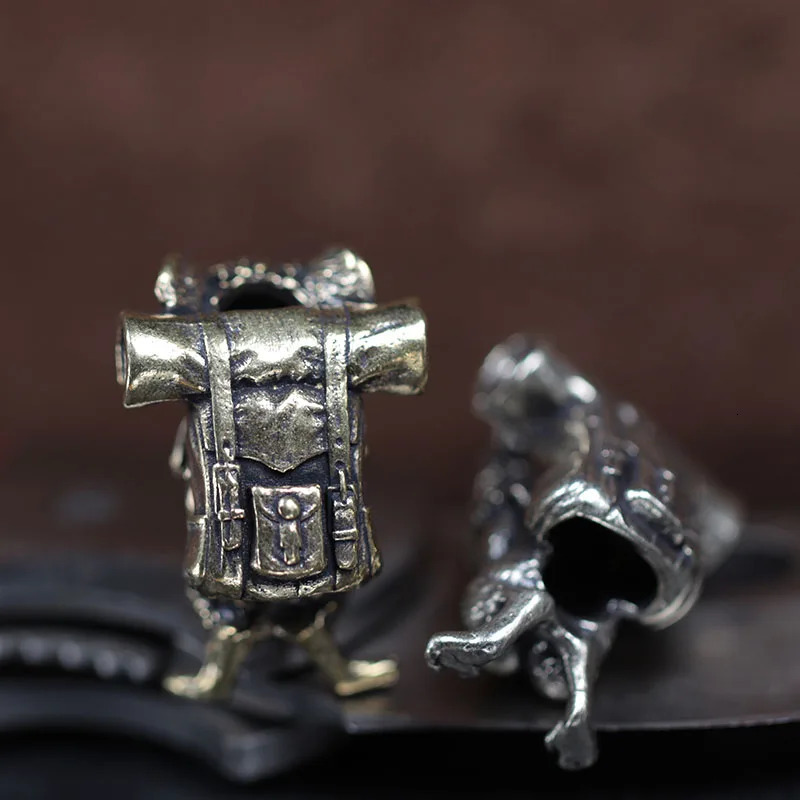 Rat Traveler Brass Knife Beads Animal Mouse EDC DIY Paracord Woven Bracelets Lanyard Pendants Accessories Outdoor Tool Hangings 250213