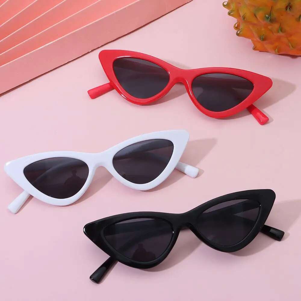 Ddmyshoesvip Vintage New Cat Eye Kids Sunglasses Boys Girls Small Triangle Frame Gift Sun Glasses Children