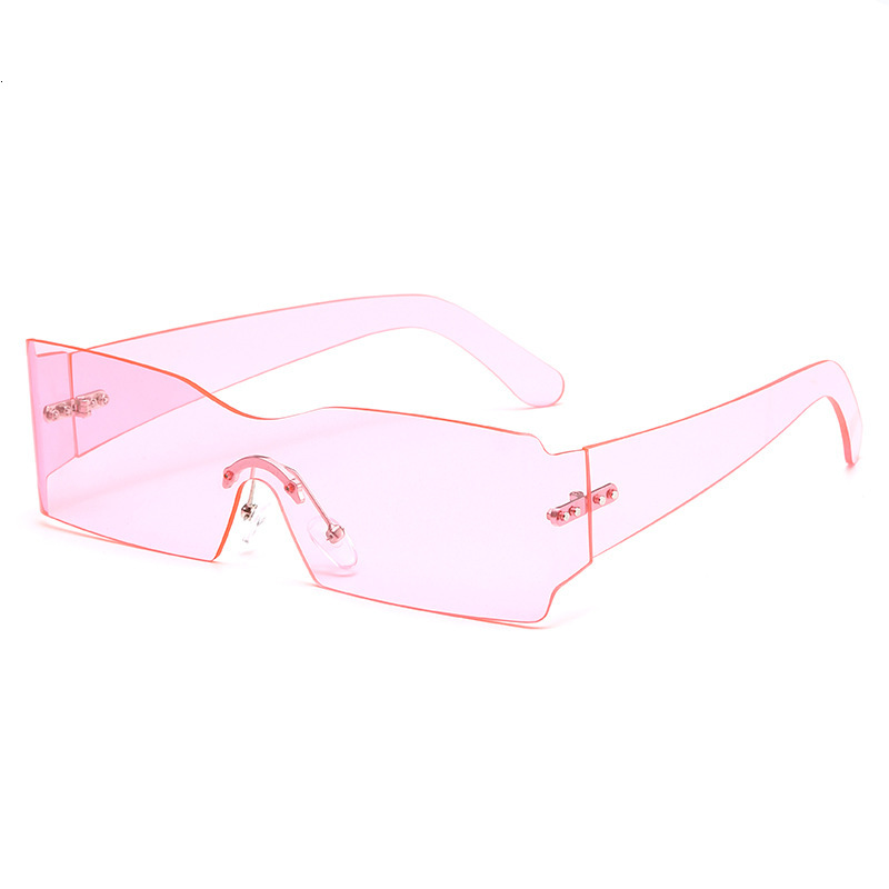 Frameless Riding Windproof Goggles 2025 New Square European And American Wind One-piece Personality Sunglasses Sports Sunglasses Female