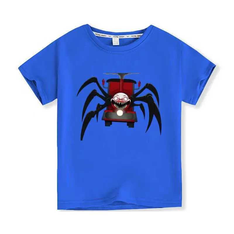 T-shirts Cartoon Game Print Children Cotton T-shirt Train Pattern Choo-choo Boys Girls T Shirt Kids Charles Summer Casual Childs Clothes H250220