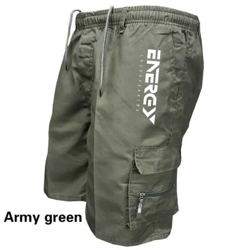 Outdoor Cargo Shorts Male Overalls Elastic Waist Cycling Shorts Multi-pockets Loose Work Shorts Quick Dry Sport Printed Trousers X250220