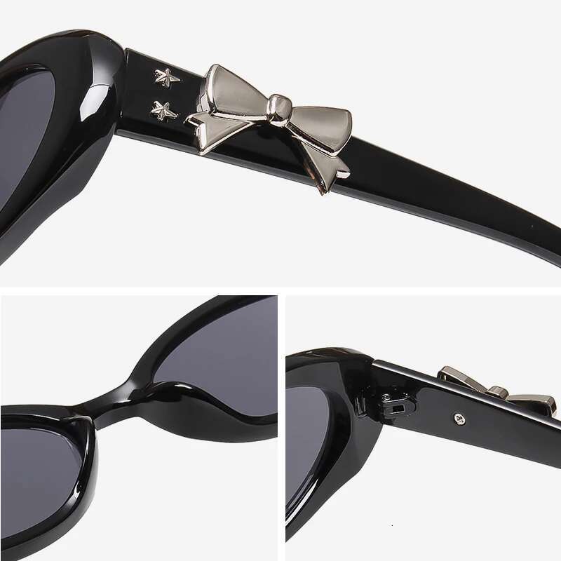 Ddmyshoesvip Retro Bow Sunglasses Women Fashion Small Oval Frame Sun Brand Designer Glasses Outdoor Leisure UV Eyewear