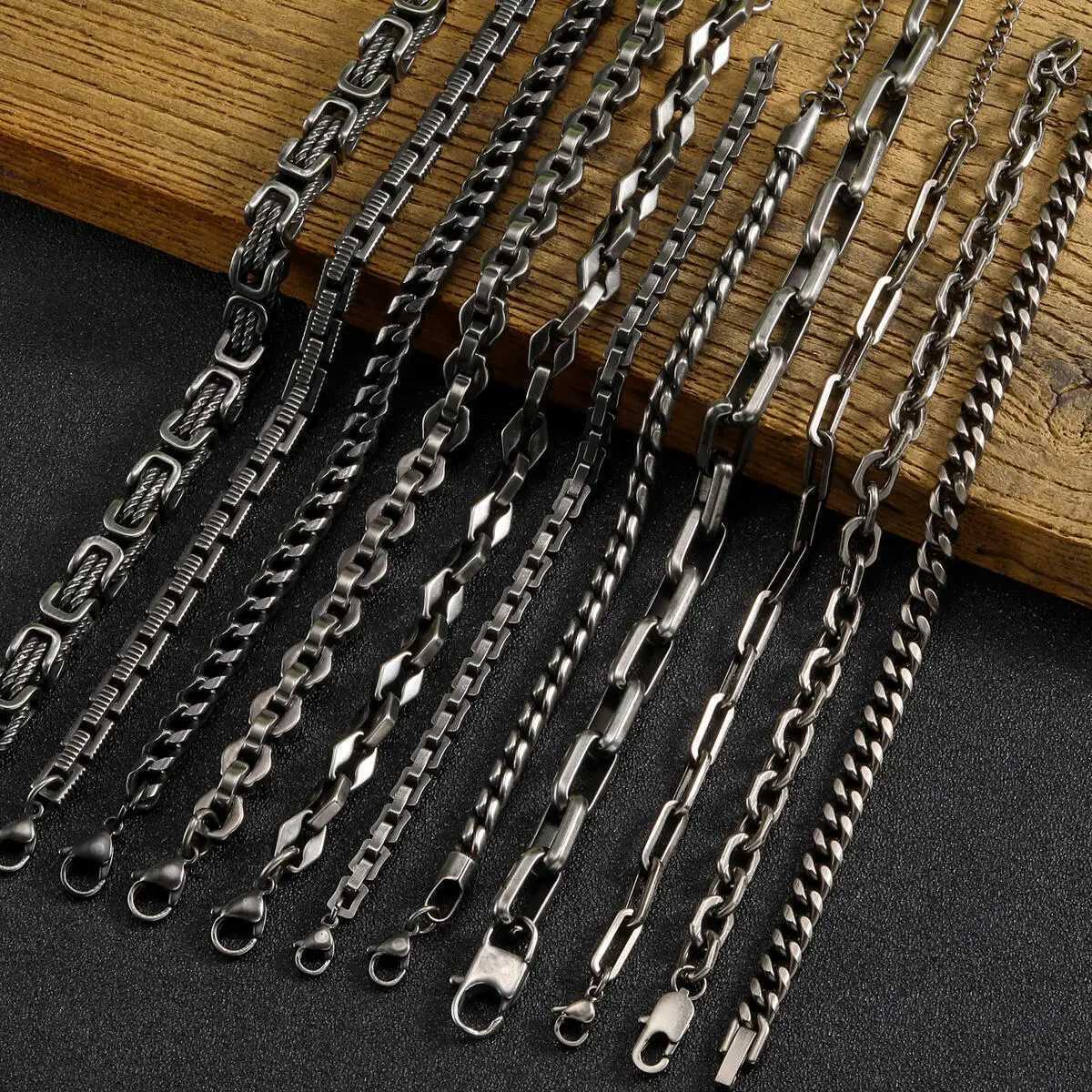 Vintage Bracelets for Men BoysByzantine Geometric Stainl Steel Braided Link WristbandAnniversary Birtay Father GiftsXJ250219