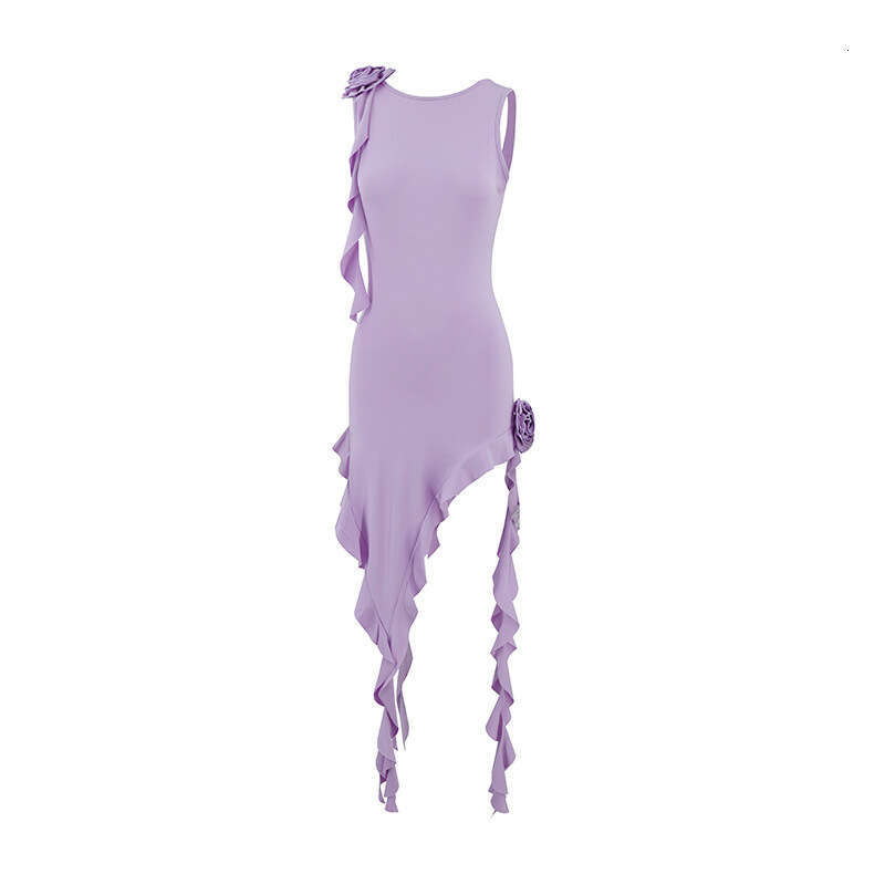 European Instagram hot item American outfit sexy cover up dress jellyfish ruffle edge skirt 2025 new style chic and elegant clothing