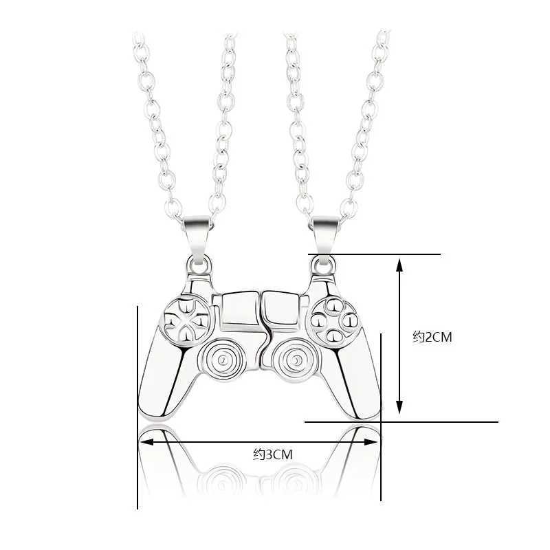 2 Pieces/set Friendship Couple Necklace Magnet Hip Hop Game Controller Couple BFF Best Friends Matching Necklaces for Him HerXJ250219