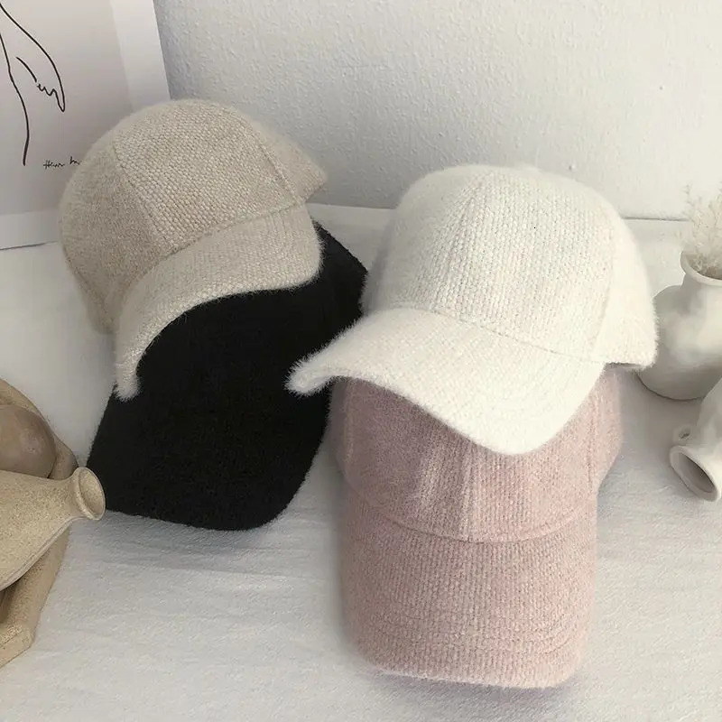 Warm Rabbit Fur Cap Adjustable Sun Shade Windproof Baseball For Men Women Autumn Winter Outdoor Travel ed 250218