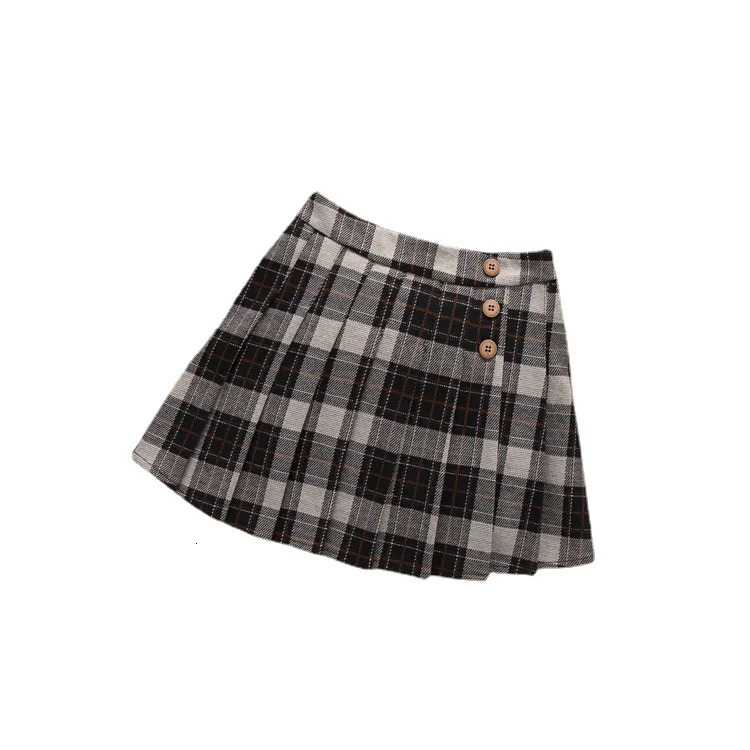 Autumn Winter Girl Plaid Skirt Pleated Teenager Girls Clothes Plus Size Elegant Kid Clothing Children Outfit JK Skirt School 250220