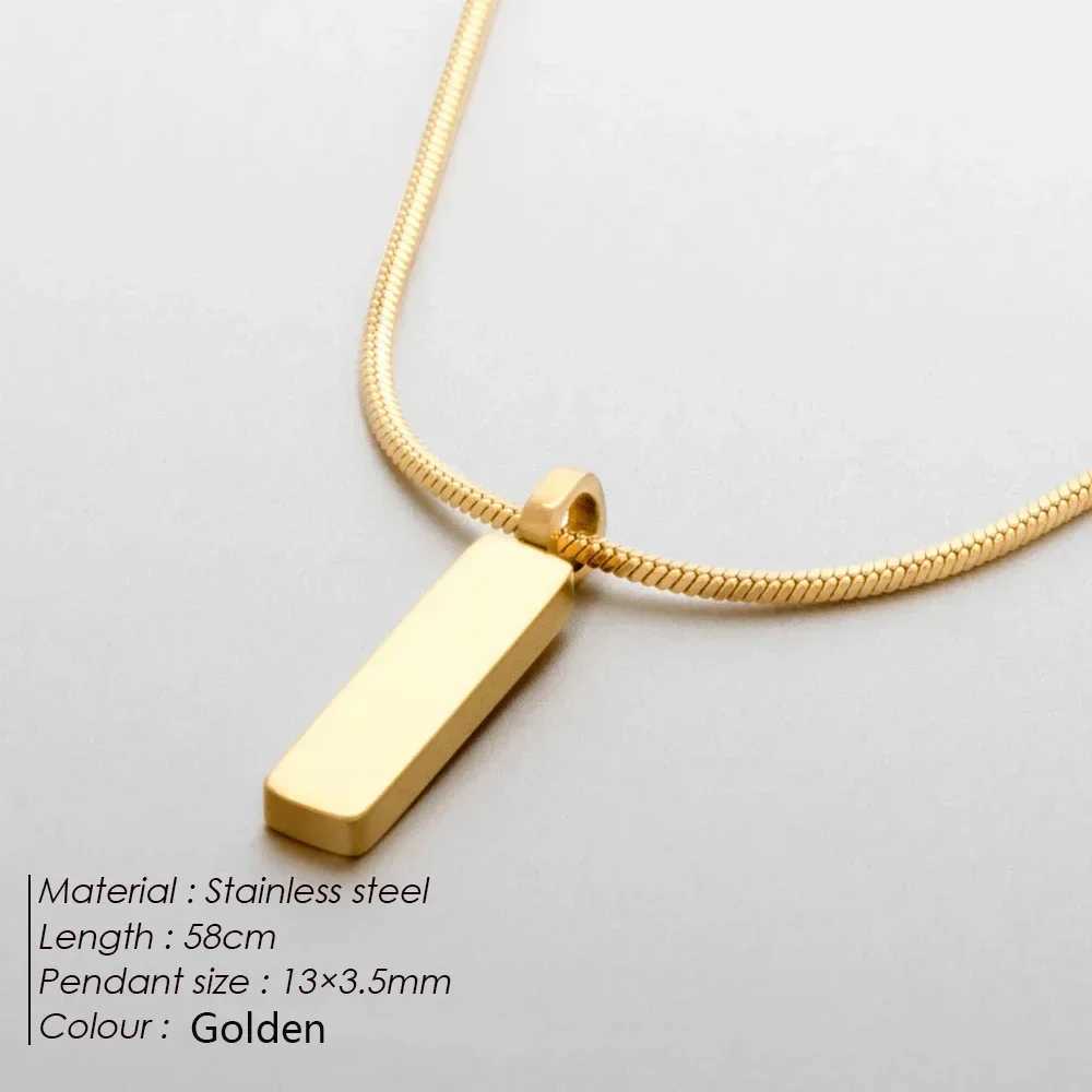 Men Stainl Steel Jewelry simple and fashionable cuban chain non fading water proof Pendant Necklace cadenas para hombreXJ250219