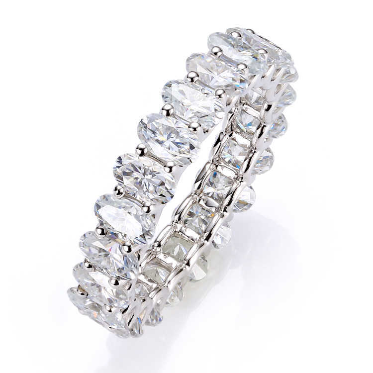 America Popular Design 14K Gold Engagement Rings Women Jewelry Shiny Oval Cut Moissanite Wedding Bands Eternity Ring