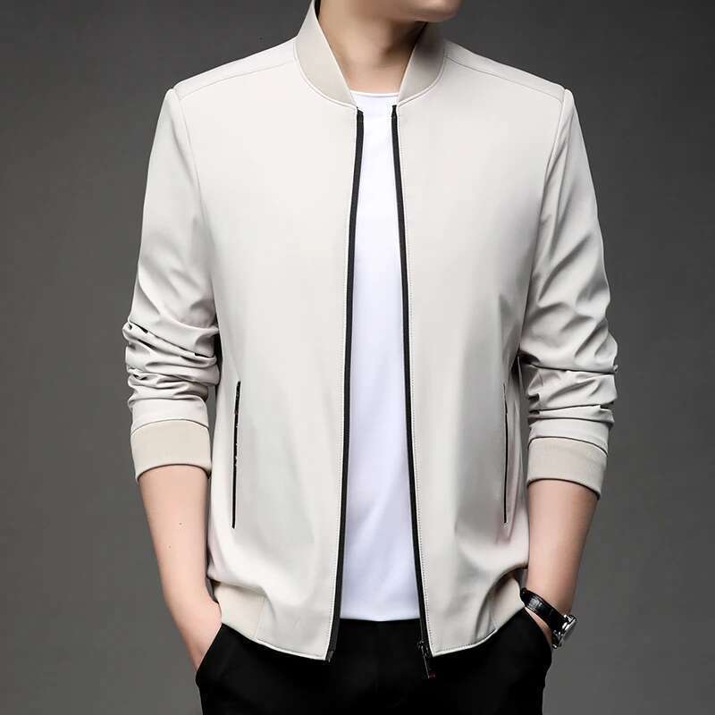 2024 High Quality Fashion Beautiful Spring Baseball Neck Business Casual Jacket Men American Spring Coat Dad Jacket M-5XL
