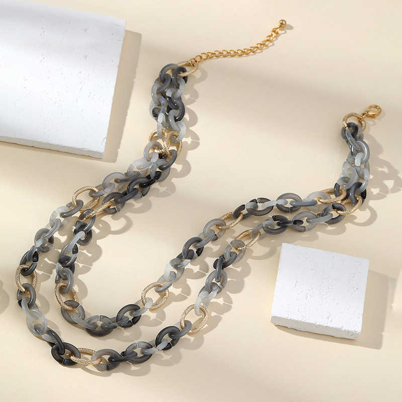 Pendant Necklaces Board necklace Korean version Ins Harajuku cool style street necklace personality niche accessory H25219