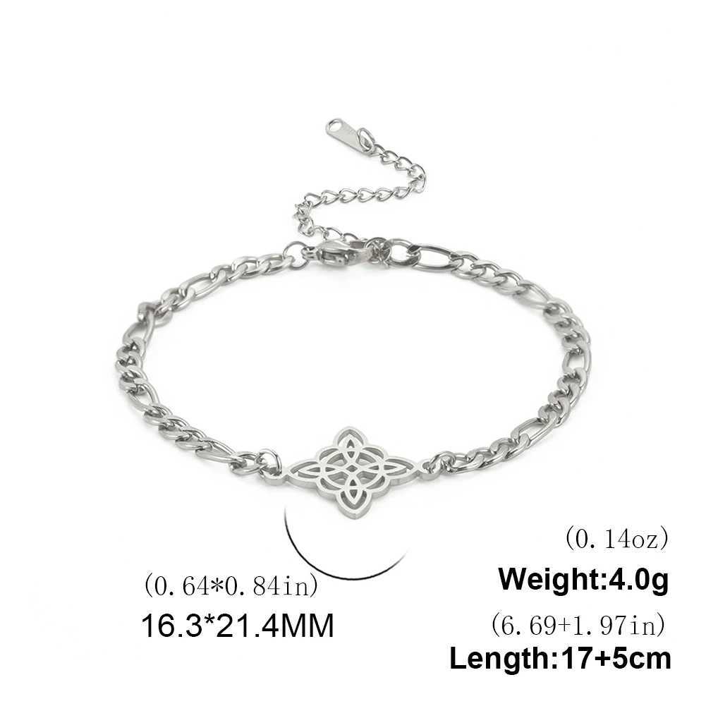 Witch Celtics Knot Charm Geometric Pendant Stainl Steel Bracelet for Women Men Tren Box Chain Amulet Jewelry GiftsXJ250219
