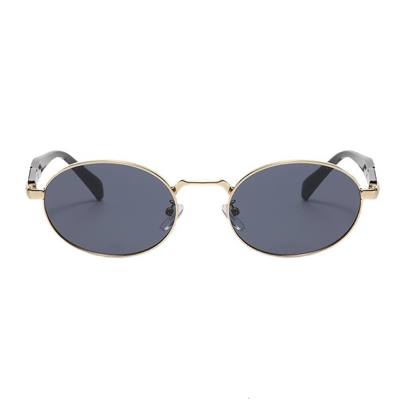 Oval Sunglasses Metal Ins Net Red With 2025 New Street Shot Sunglasses Trend Retro Sunglasses Women
