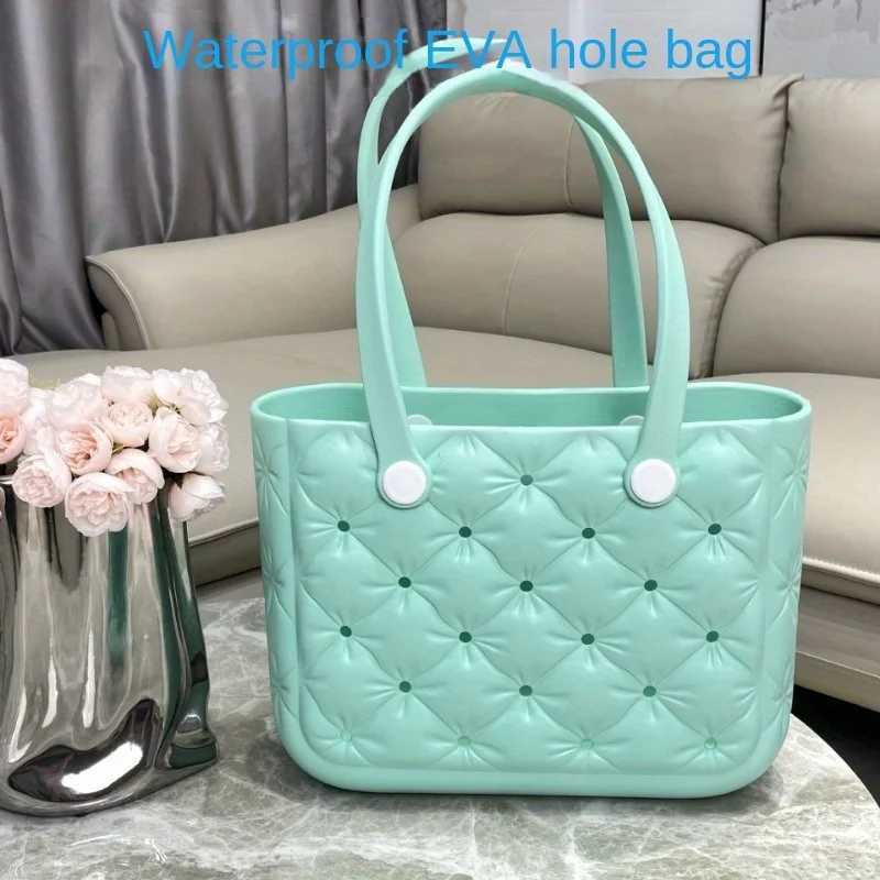 Summer bag shoulder red crossover explosion waterproof EVA solid color fashion beach small square bag Z250219