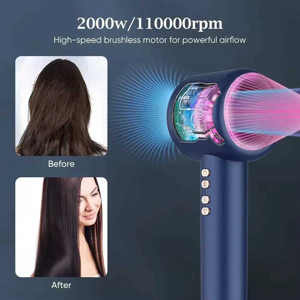 600w professional hair dryer 220v fast drying constant temperature hair care household leafless negative ion hair dryer W250220