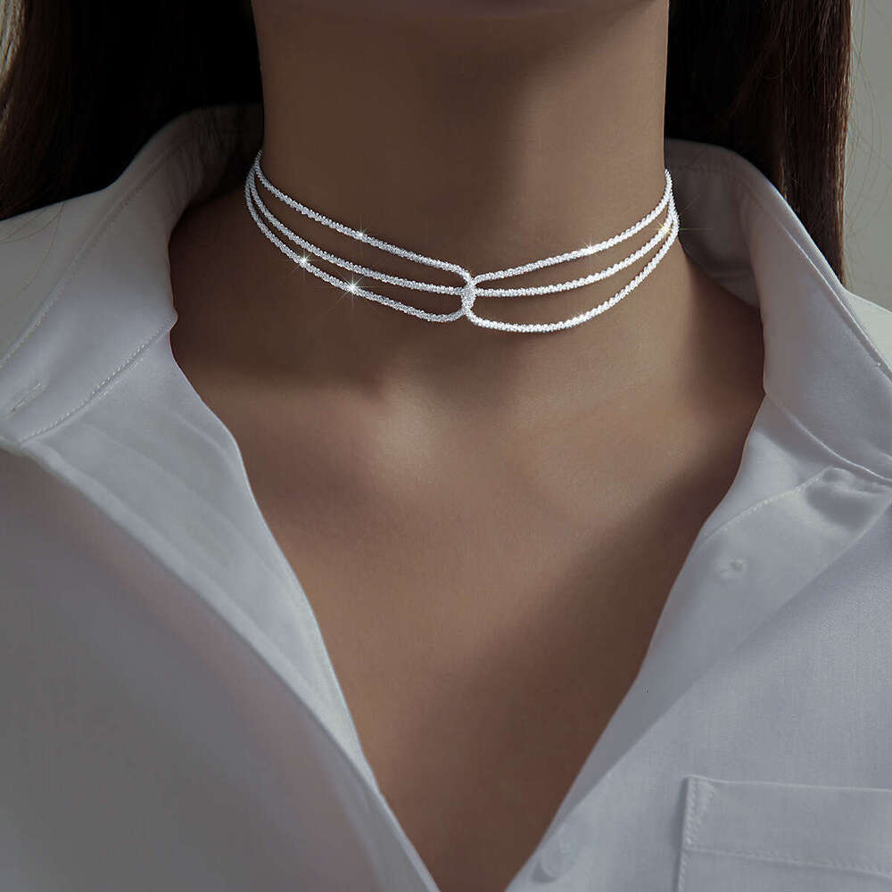 Sparkg Naked Multi layered Neck with Cold and Simple Wind, Wrapped Chain Necklace for Women