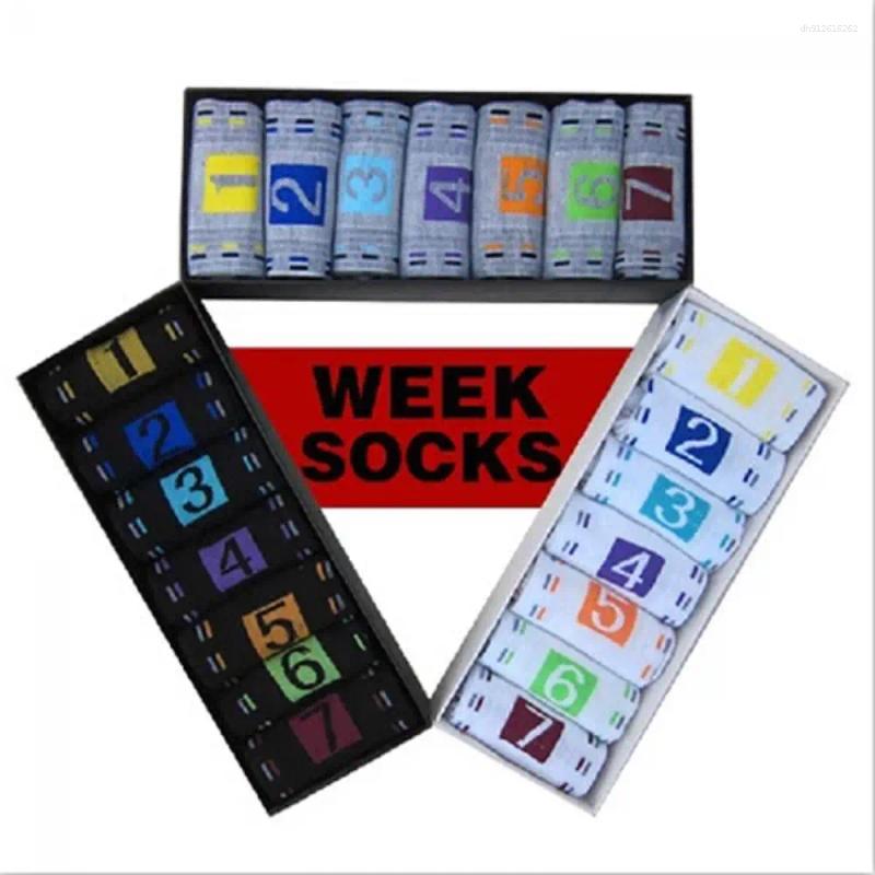 Men's Socks Lot Fashion Casual Sports Cotton Ankle Week Crew 7 Pairs