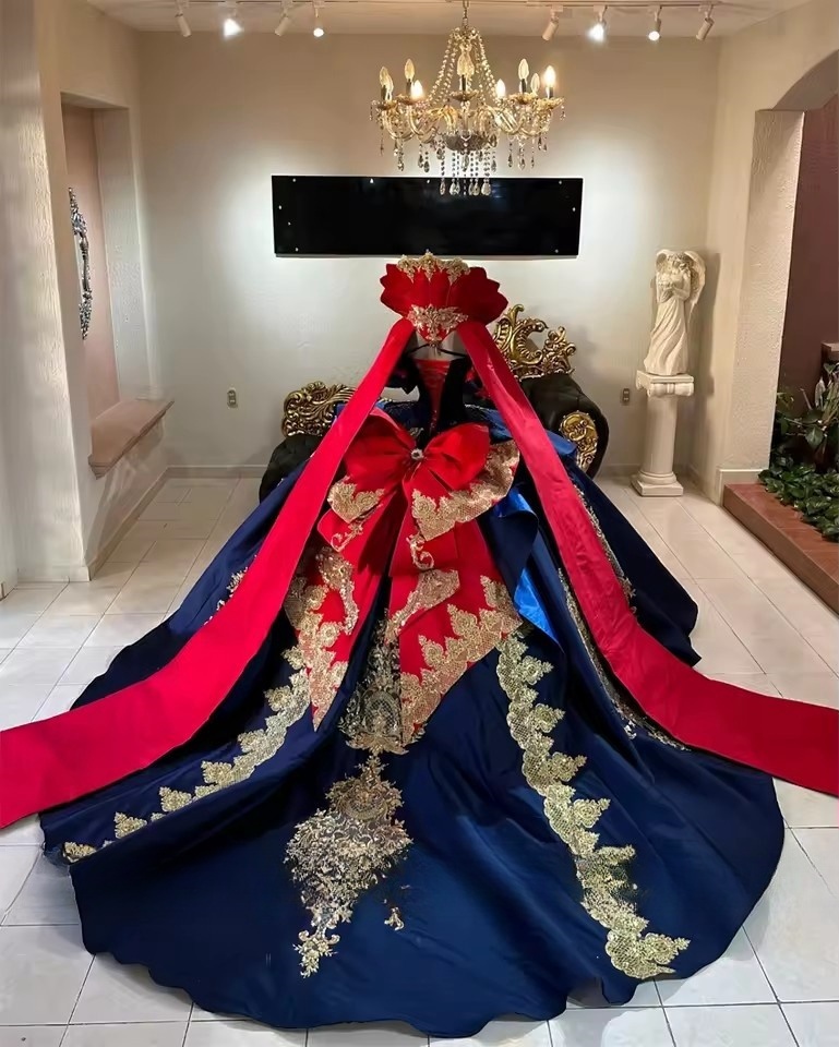 Elagant Royal Blue Princess Quinceanera Dresses Puffy Bead Sequins Appliques Gems Vestidos 15 Anos Birthday Dress Customized