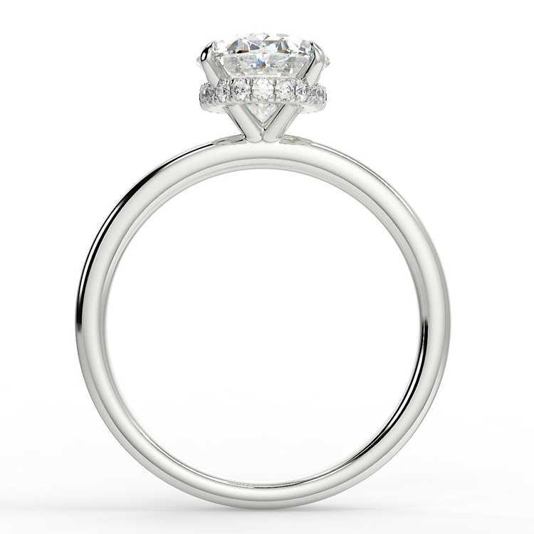 AAA Gems Oval Cut Hide Halo Ring DEF VVS Moissanite Gemstone 14K 18K Solid Gold Wedding Ring