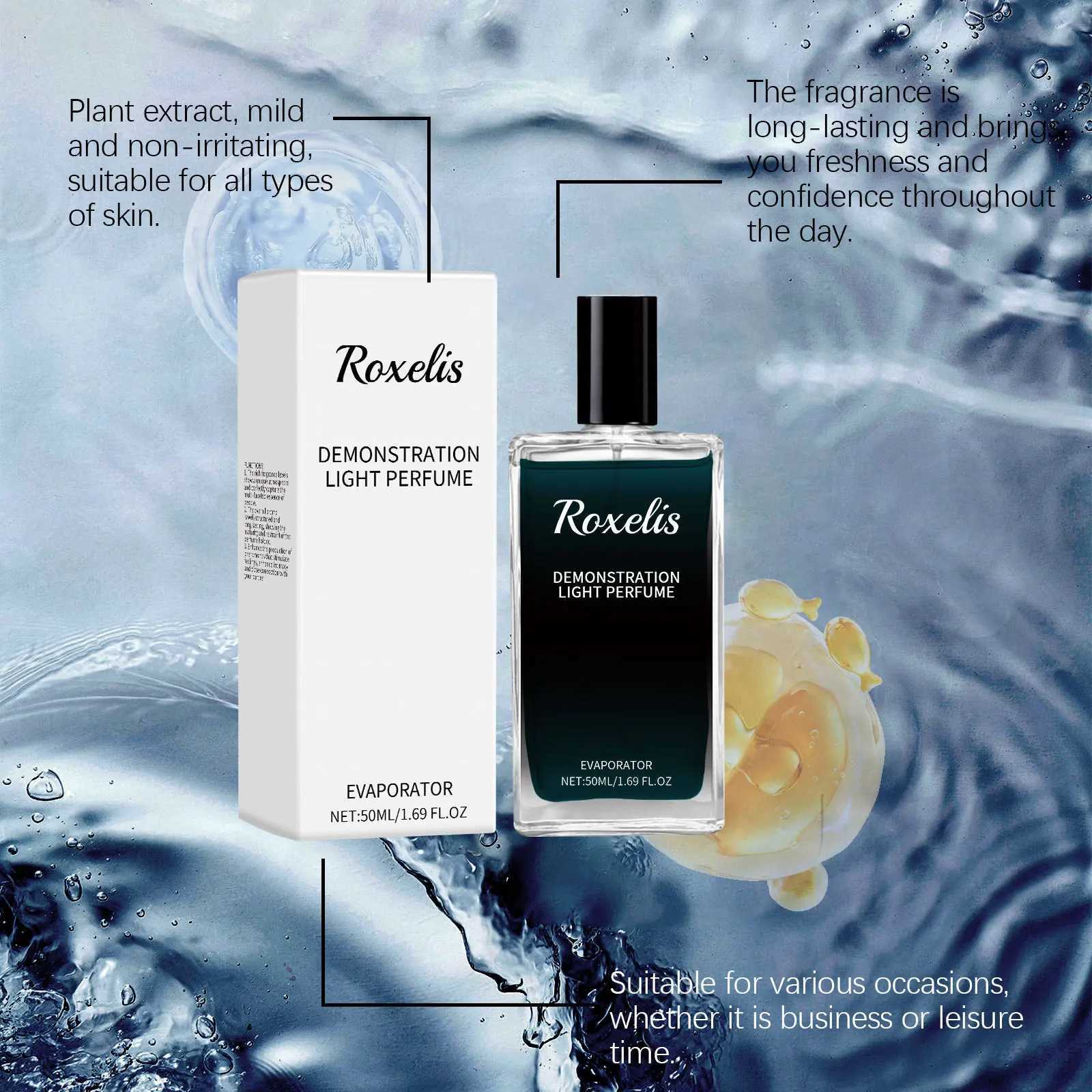 Roxelis 50ml Men Cologne Charming Perfume Lasting Pheromone Natural Fresh Scent Deodorant Dating Attract Flirting Perfume SprayXJ250220