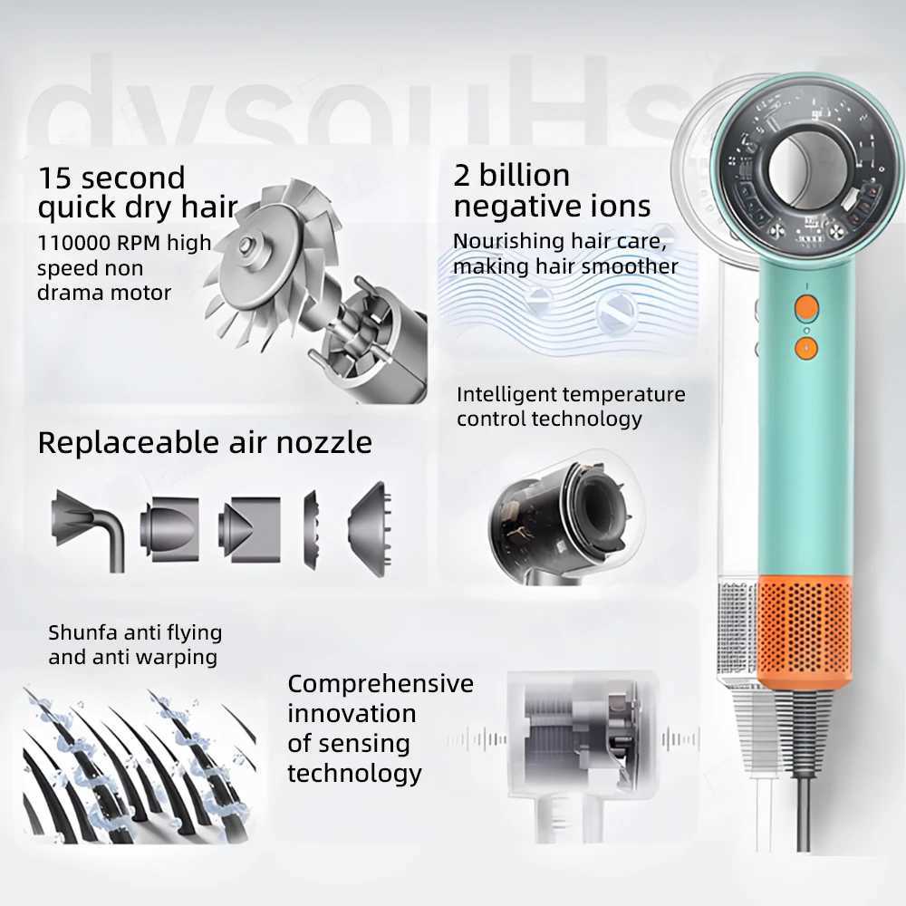 New high-speed hairdryer for home use with negative ion hair protection high power quick-drying electric hairdryer W250220