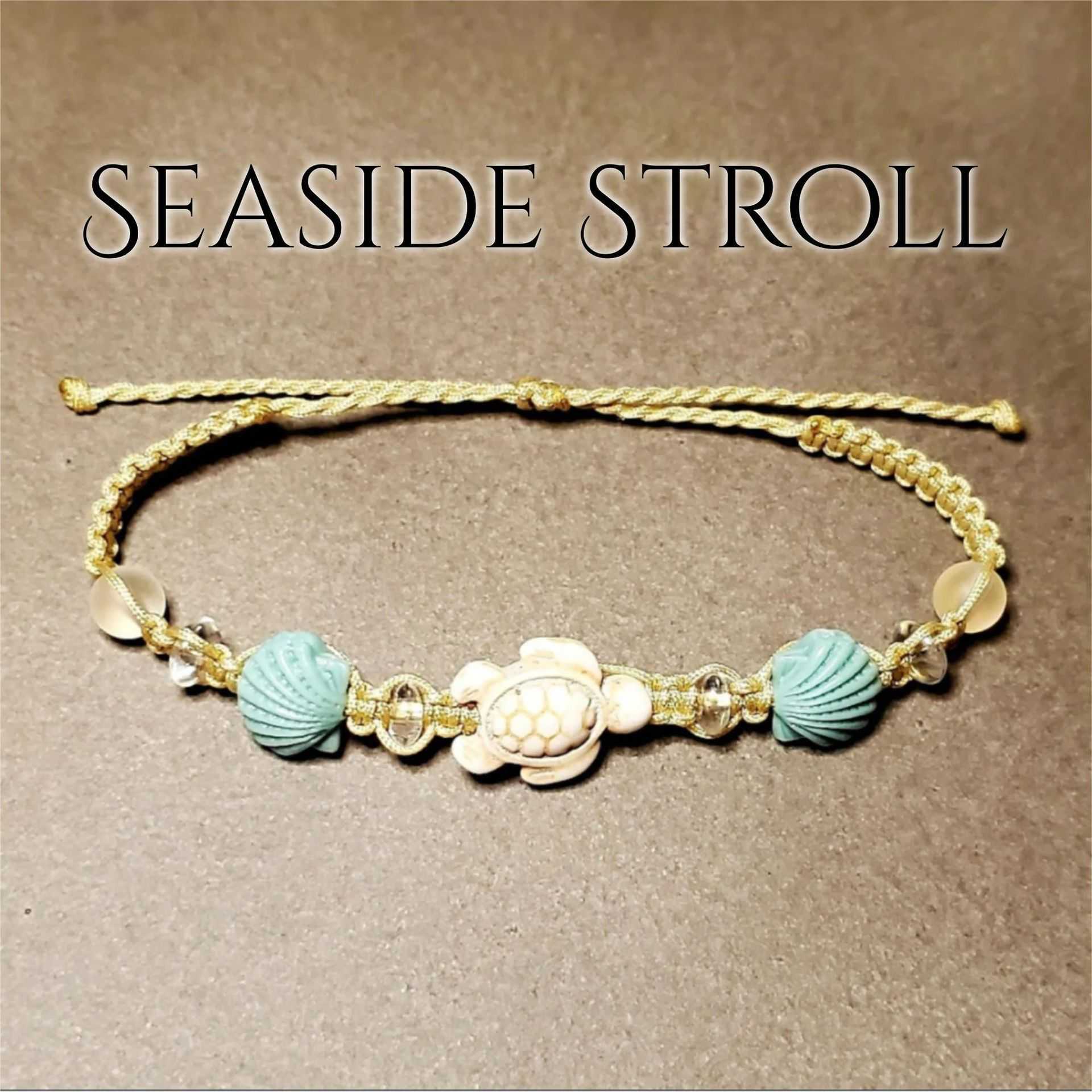 Charm Bracelets Simple and stylish artistic adjustable woven turtle starfish shell bracelet H25220