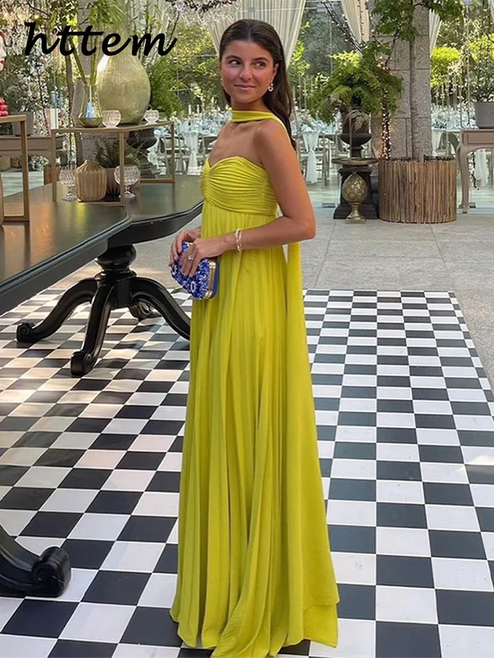 Elegant Strapless Ribbon Long Dres Sexy Sleeveless Backless Pleated Party Dresses 2024 Summer Lady Evening Robes 250220