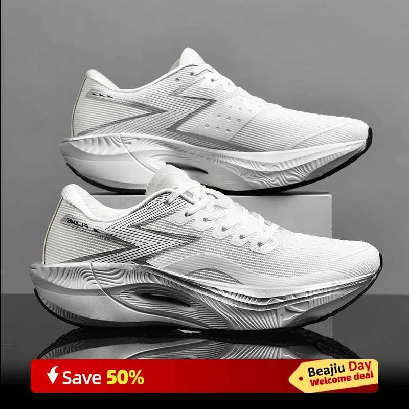 Carbon Plate Air Cushion Men Sports Running Shoes Marathon Breathable Lightweight Wens Cfortable Athletic Nonskid Sneakers Z250304