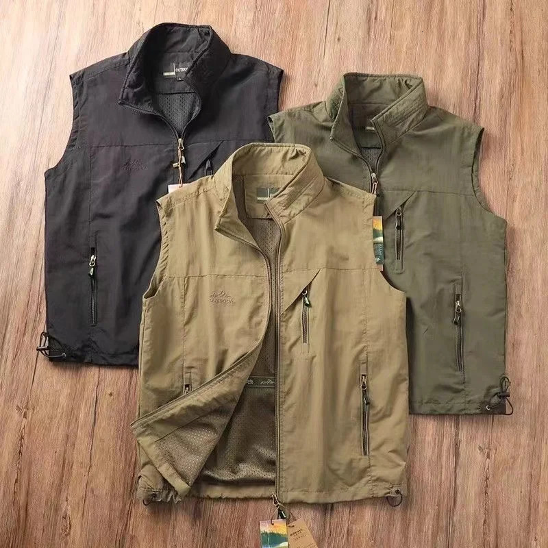 Outdoor multi pack vests work clothes vests customized stock casual waterproof vest 250219