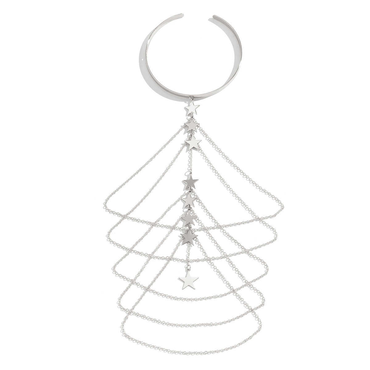 Charm Bracelets Fashion and sexy multi-layer tassel bracelet with white anti pearl arm chain inlaid H25220