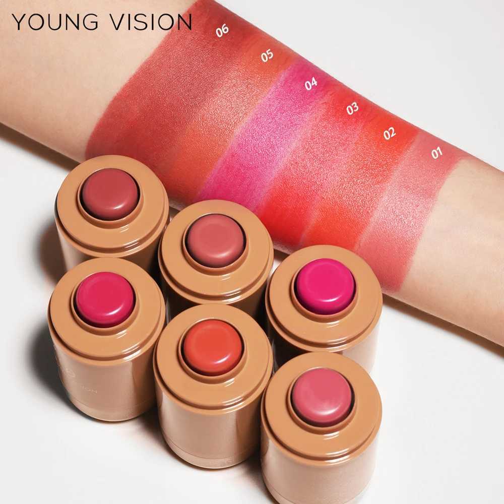 VISION natural 6 color powder best stick matte portable lip and cheek pocket rouge creamW250220