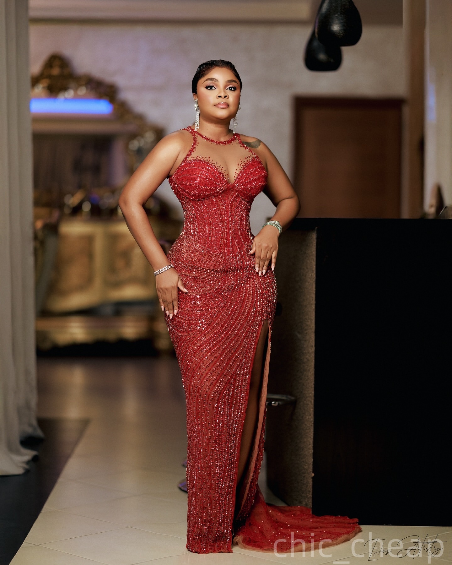 Dark Red Mermaid Prom Dresses 2025 Sheer Neck Beaded Sequined Evening Formal Party Second Birthday Engagement Gowns Plus Size Dress For Special Occasi