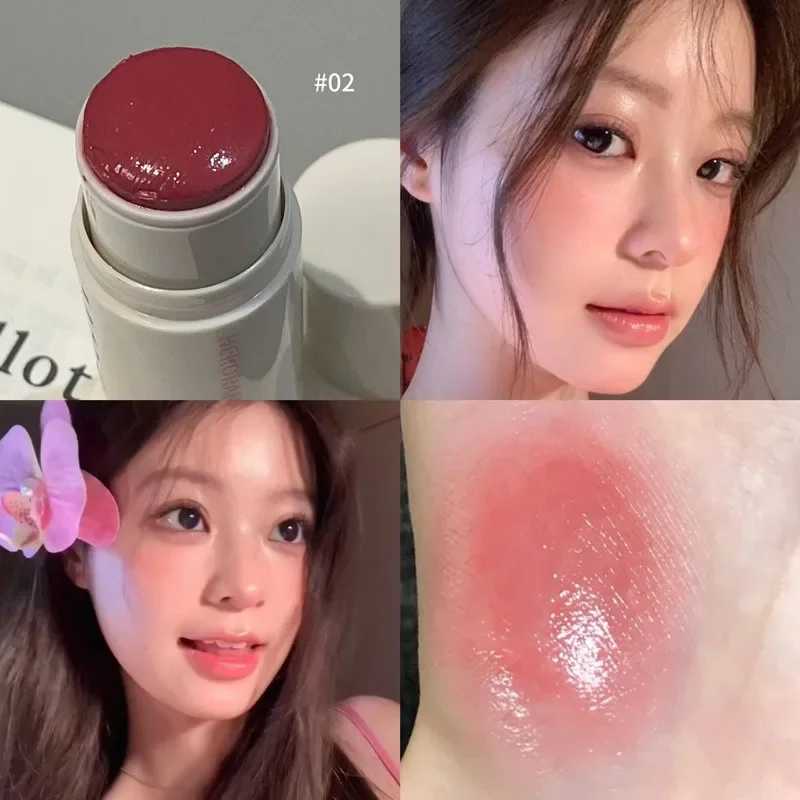 Double-ended B Stick Sponge Soft Face Brightening Water Light High Gloss Cream 2 in 1 Peach Pink Cheek Tint Makeup CosmeticsW250220
