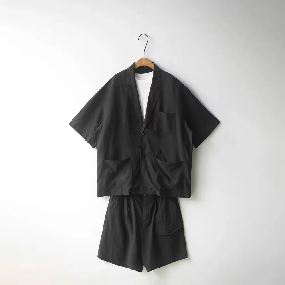 2024 Summer Fashionable Mens Thin Middle Sleeve Suit Coat Loose Japanese Comfortable and Cool HJ09 250220