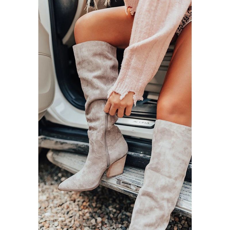Frosted Heels 40-43 Side Zipper High Rider Boots