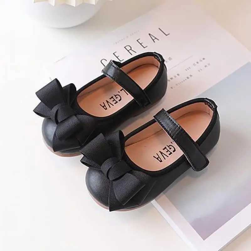 Kids Leather Shoes Girls Bow Sweet Princess Single Shoes Spring Autumn New Casual Flats Soft-soled Baby Shoes H609 X250220