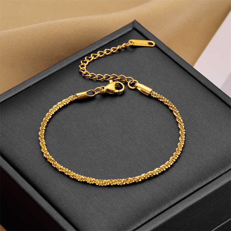 Charm Bracelets 18k rose gold titanium steel bracelet Korean version Bohemian temperament titanium steel non fading bracelet accessory H25220 2 BNDZ