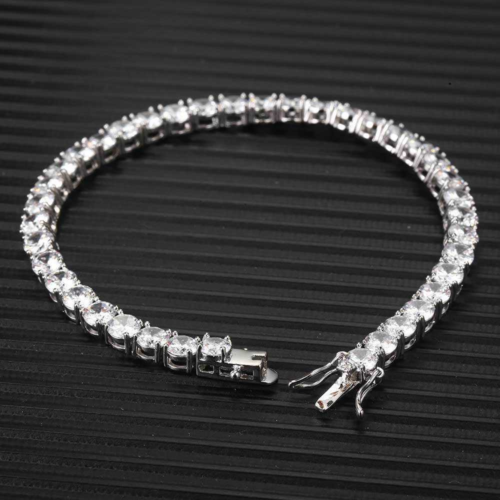 Charm Bracelets Tennis chain Zircon Bracelet trendy hip hop copper plated 18K Gold Mens bracelet Jewelry H25220 2 08Q5